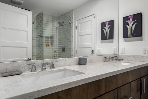 Bathroom, Dual Sink Vanities, Glass Shower, Interior