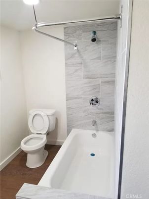 Bathroom, Interior, Marble Walls, Wood Texture Flooring
