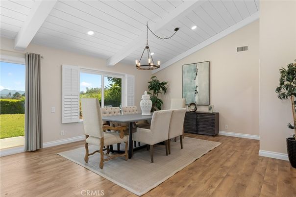 Chandelier, Dining room, Interior, Recessed Lighting, Wood Texture Flooring