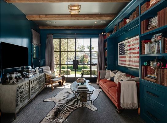 Interior, Living room, Recessed Lighting, Wooden Beams