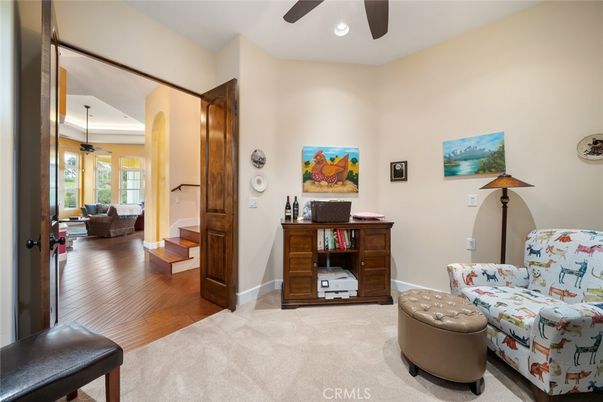 Home Office, Interior, Recessed Lighting, Wood Texture Flooring