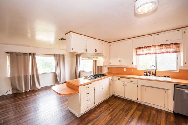 Interior, Kitchen, Stainless Steel Appliances, Wood Texture Flooring