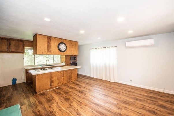 Interior, Kitchen, Recessed Lighting, Wood Texture Flooring