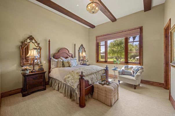 Bedroom, Interior, Recessed Lighting, Wooden Beams