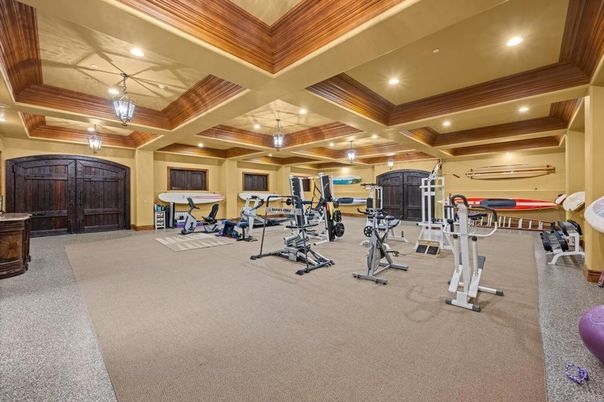 Fitness Equipment, Gym, Interior, Recessed Lighting