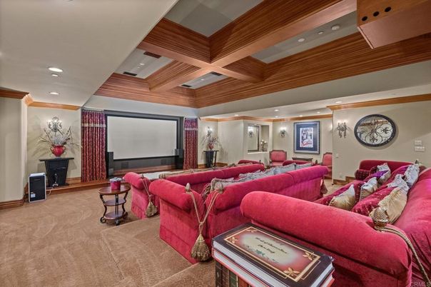 Interior, Living room, Projection Screen, Recessed Lighting, Theatre Room