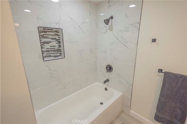 Bathroom, Interior, Marble Walls, Recessed Lighting