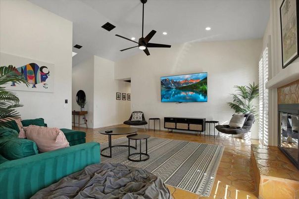 Fireplace, Interior, Living room, Recessed Lighting