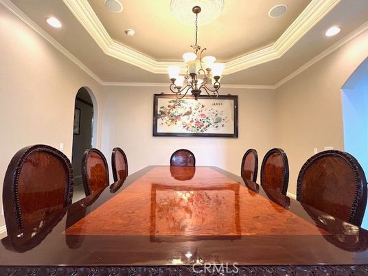 Chandelier, Dining room, Interior, Recessed Lighting