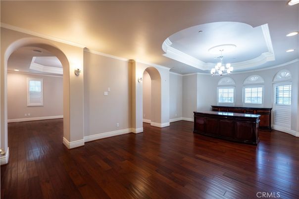 Chandelier, Interior, Recessed Lighting, Wood Texture Flooring