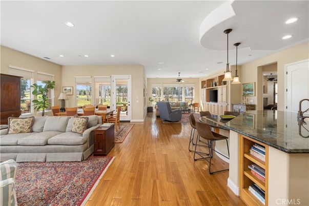 Dining room, Interior, Kitchen, Living room, Pendant Lights, Recessed Lighting, Wood Texture Flooring