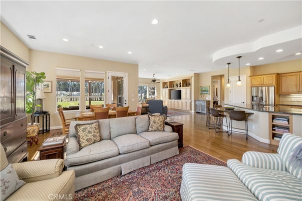Dining room, Interior, Kitchen, Living room, Pendant Lights, Recessed Lighting, Stainless Steel Appliances, Wood Texture Flooring
