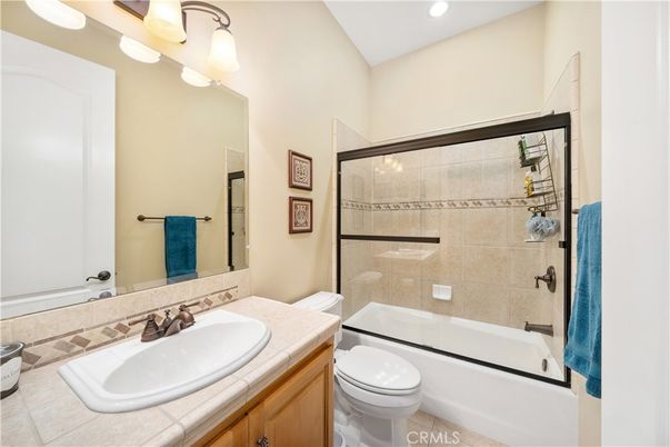 Bathroom, Glass Shower, Interior, Recessed Lighting, Tile Countertops