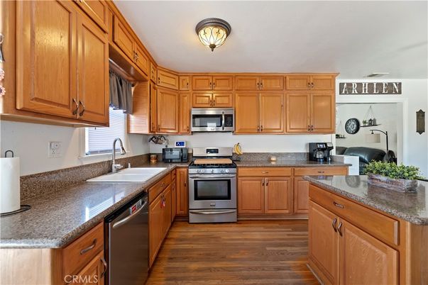Interior, Kitchen, Stainless Steel Appliances, Wood Texture Flooring