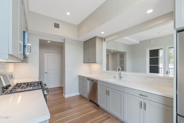 Interior, Kitchen, Recessed Lighting, Wood Texture Flooring