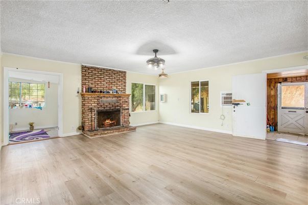 Empty room, Fireplace, Interior, Wood Texture Flooring