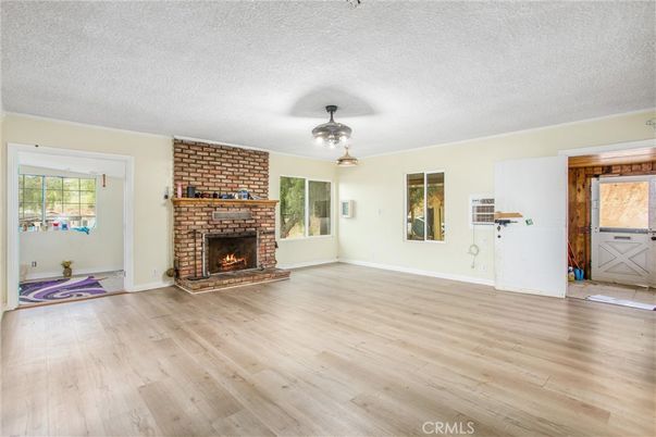 Empty room, Fireplace, Interior, Wood Texture Flooring