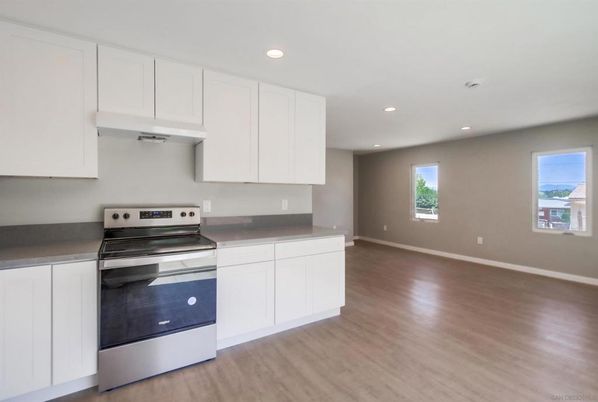 Interior, Kitchen, Recessed Lighting, Wood Texture Flooring