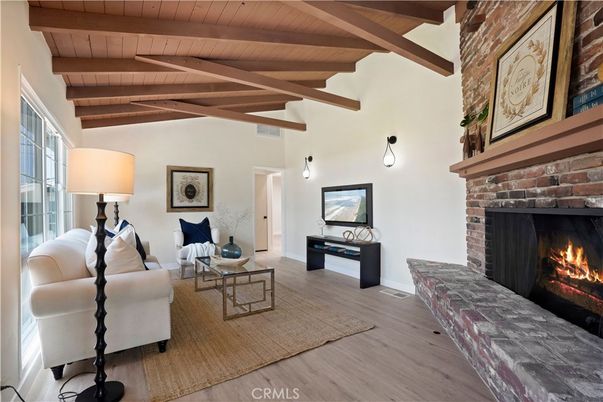 Fireplace, Interior, Living room, Stone Walls, Wooden Beams, Wooden Ceilings, Wood Texture Flooring