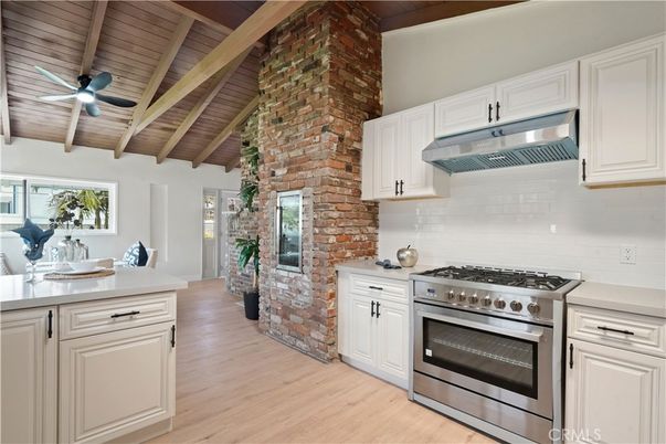 Interior, Kitchen, Stainless Steel Appliances, Stone Walls, Wooden Beams, Wooden Ceilings, Wood Texture Flooring