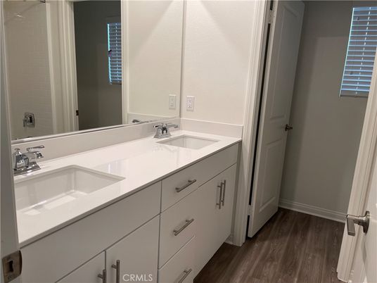 Bathroom, Dual Sink Vanities, Interior, Wood Texture Flooring