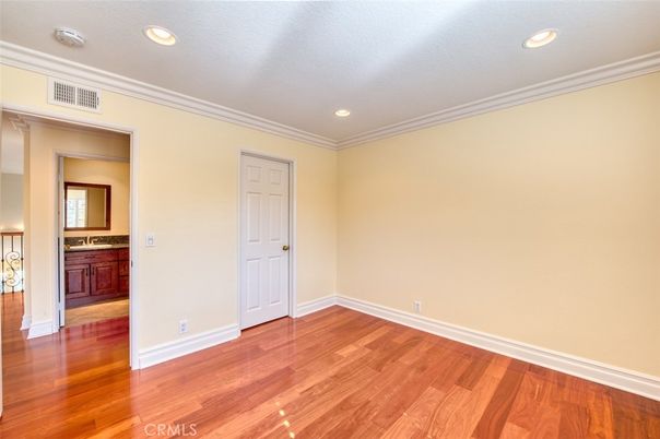 Bathroom, Empty room, Interior, Recessed Lighting, Wood Texture Flooring