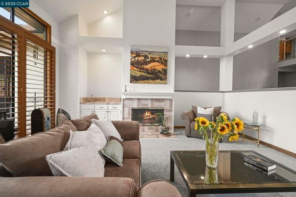 Fireplace, Interior, Living room, Recessed Lighting