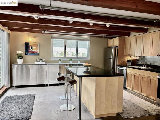 Interior, Kitchen, Living room, Stainless Steel Appliances, Wooden Beams