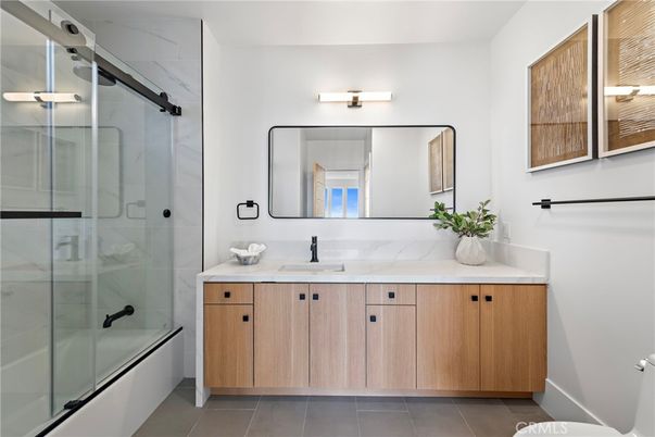 Bathroom, Dual Sink Vanities, Glass Shower, Interior, Marble Walls
