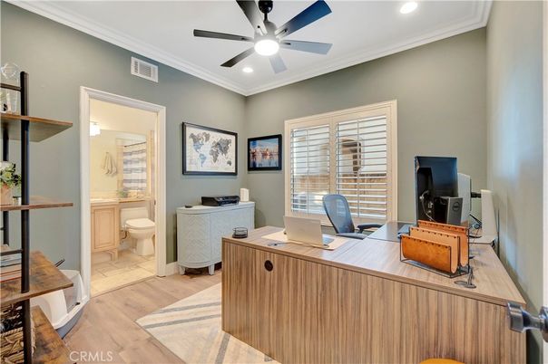 Bathroom, Home Office, Interior, Recessed Lighting, Wood Texture Flooring