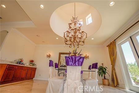 Chandelier, Interior, Marble, Recessed Lighting