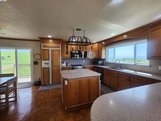 Chandelier, Interior, Kitchen, Recessed Lighting, Wood Texture Flooring