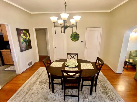 Chandelier, Dining room, Interior, Wood Texture Flooring