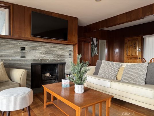 Fireplace, Interior, Living room, Stone Walls, Wood Texture Flooring, Wooden Walls
