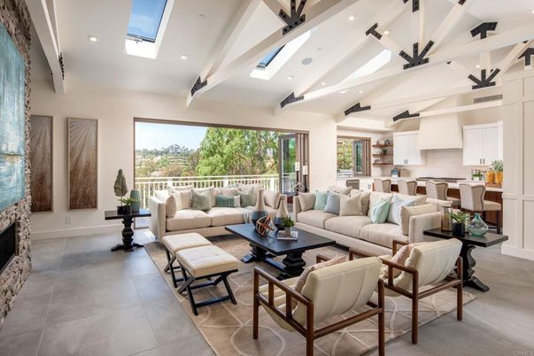 Fireplace, Interior, Kitchen, Living room, Recessed Lighting