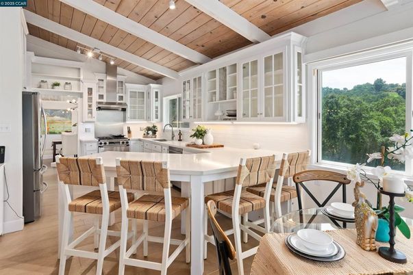 Interior, Kitchen, Stainless Steel Appliances, Wooden Beams, Wooden Ceilings, Wood Texture Flooring