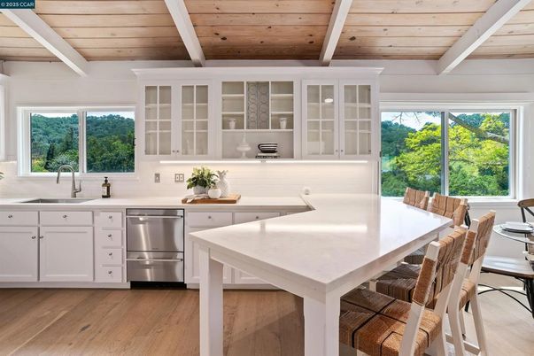 Interior, Kitchen, Stainless Steel Appliances, Wooden Ceilings, Wood Texture Flooring