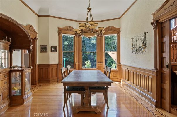 Chandelier, Dining room, Interior, Wood Texture Flooring