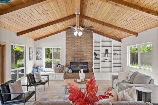 Fireplace, Interior, Living room, Stone Walls, Wooden Beams, Wooden Ceilings, Wood Texture Flooring