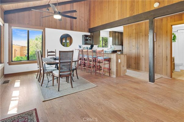 Dining room, Interior, Kitchen, Wooden Beams, Wood Texture Flooring, Wooden Walls
