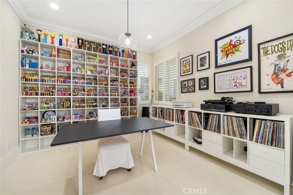 Home Office, Interior, Pendant Lights, Recessed Lighting, Wood Texture Flooring