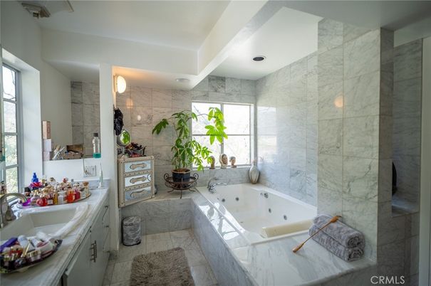 Bathroom, Glass Shower, Interior, Marble Walls, Recessed Lighting