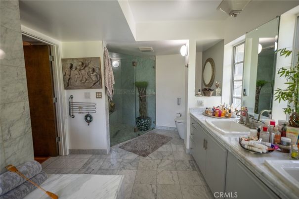 Bathroom, Dual Sink Vanities, Glass Shower, Interior, Marble