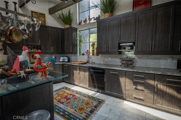 Interior, Kitchen, Marble, Stainless Steel Appliances, Wooden Beams