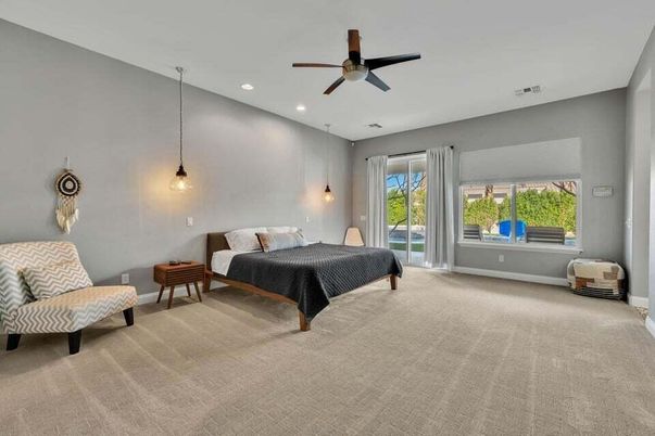 Bedroom, Interior, Pendant Lights, Recessed Lighting