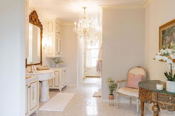 Bathroom, Chandelier, Interior