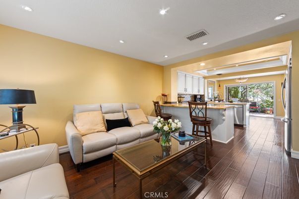 Interior, Kitchen, Living room, Recessed Lighting, Wood Texture Flooring