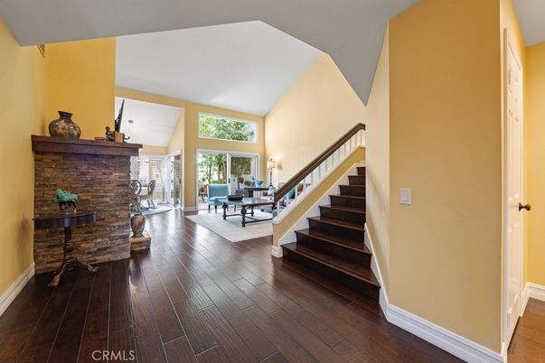 Fireplace, Interior, Stone Walls, Wood Texture Flooring
