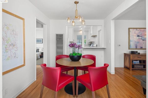 Dining room, Interior, Kitchen, Pendant Lights, Wood Texture Flooring