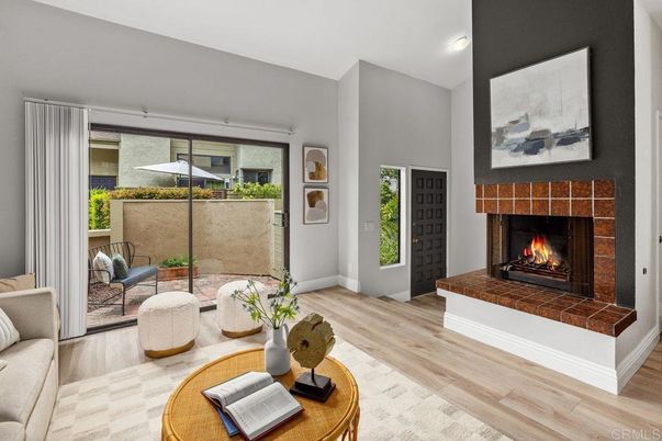 Fireplace, Interior, Recessed Lighting, Wood Texture Flooring